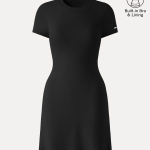 Back Smoothing Everyday Cotton Short Sleeve Mini Bra Dress