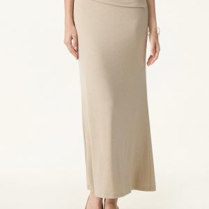 Matte Smooth Drapey Mermaid Flare Maxi Skirt