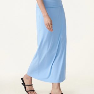 SkinKiss Cooling Fold-Down Waistband Midi Column Skirt