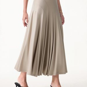 Flowy Drapey Mid Rise Midi Skirt
